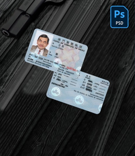 Macau driving license PSD